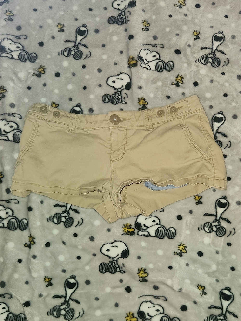 American Eagle Y2K Beige Low Waisted Shorts